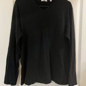 Vintage Uniqlo Black V-Neck Long Sleeve Shirt